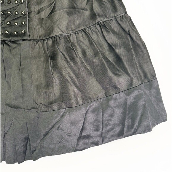 Erica Davies Womens Gray Studded V-Neck Ruffles Sleeveless A-Line Dress Size 6 - Picture 2 of 6